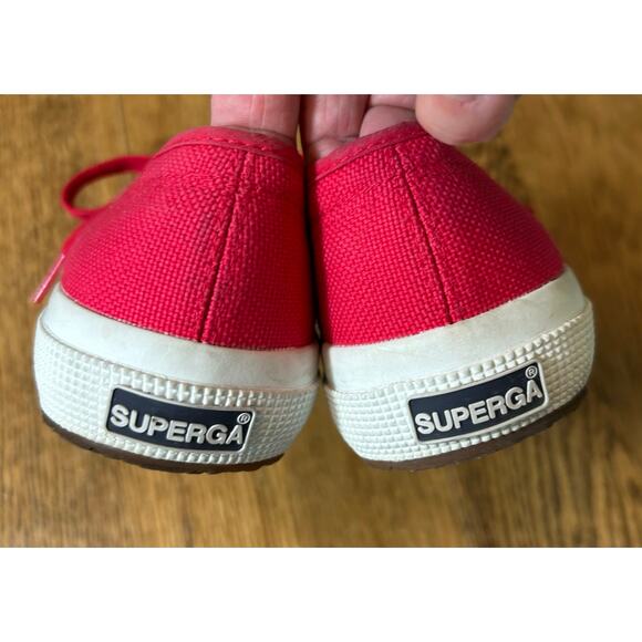Superga Red Canvas Lace up Sneaker EU 36 US Women Sz 6 Men Sz 4.5 COTU Style - Picture 6 of 8